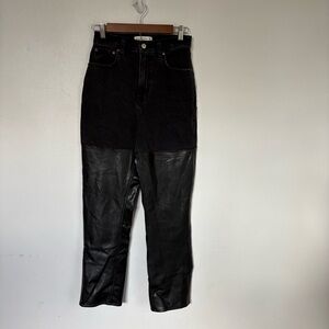 Abercrombie 90s Straight Ultra High Rise Mixed Fabric Jeans 26 2R Curve Love A&F